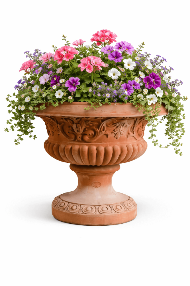 Preview: Grande vasque en terre cuite d’Impruneta avec décor de feuilles